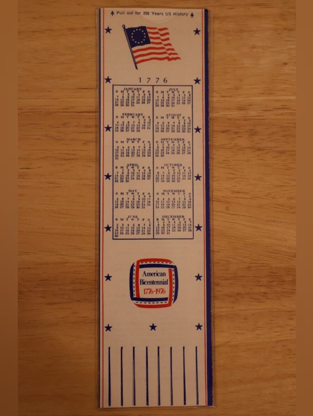 Vintage 1976 Coronado Center/U.S. Bicentennial Pull-Out Bookmark.